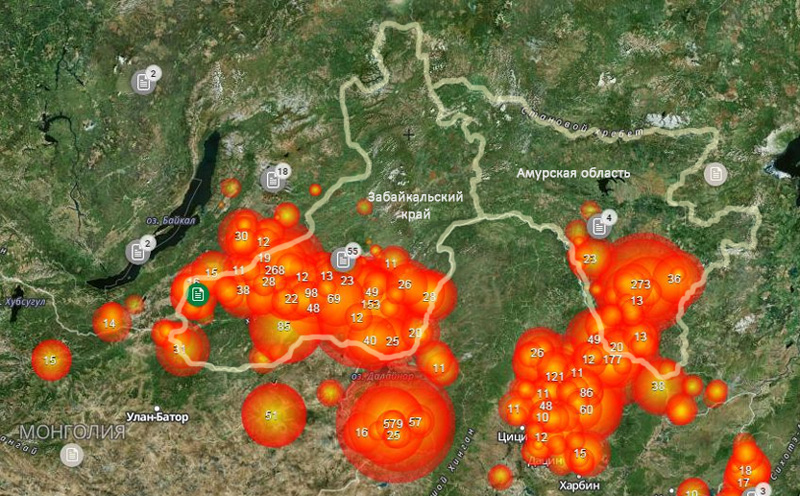 Карта пожаров забайкальского края