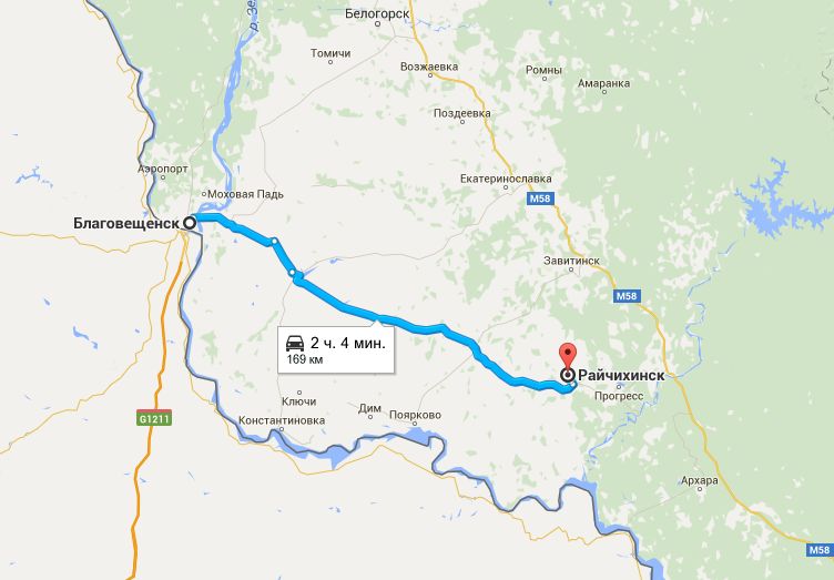 Благовещенск и Белогорск на карте. Белогорск маршрут. Райчихинск Благовещенск трасса. Благовещенск Белогорск трасса.