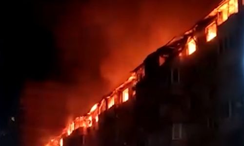 в краснодаре в жилом доме произошел крупный пожар: 54 семьи остались без крова