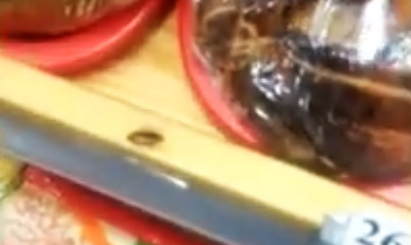 таракан на полке с хлебобулочными изделиями в крупном супермаркете перебил аппетит жителям благовещенска 
