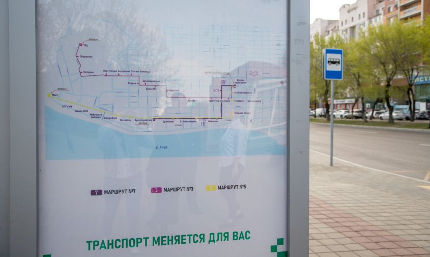 как в метро: карты маршрутов появятся на остановках благовещенска 
