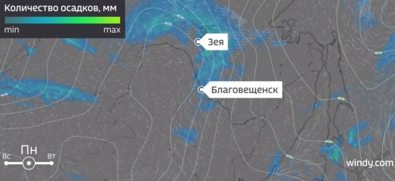 Карта осадков благовещенск рб