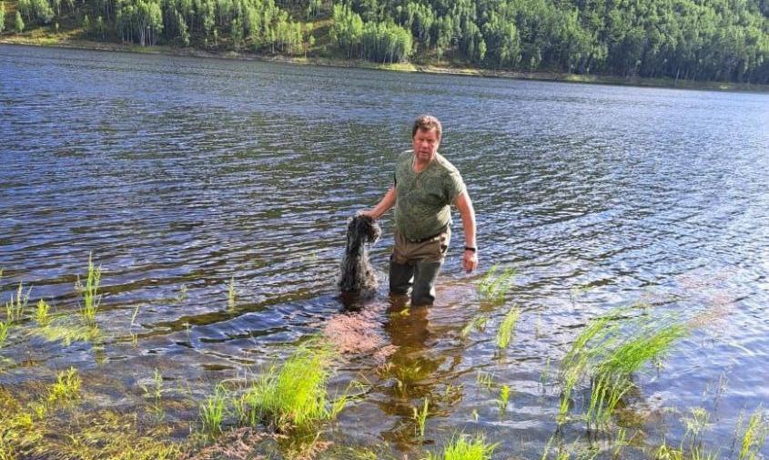 Охотоведы вытащили из залива Зейского водохранилища и озера Огорон 135 метров старых сетей
