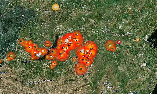 Карта пожаров в забайкалье