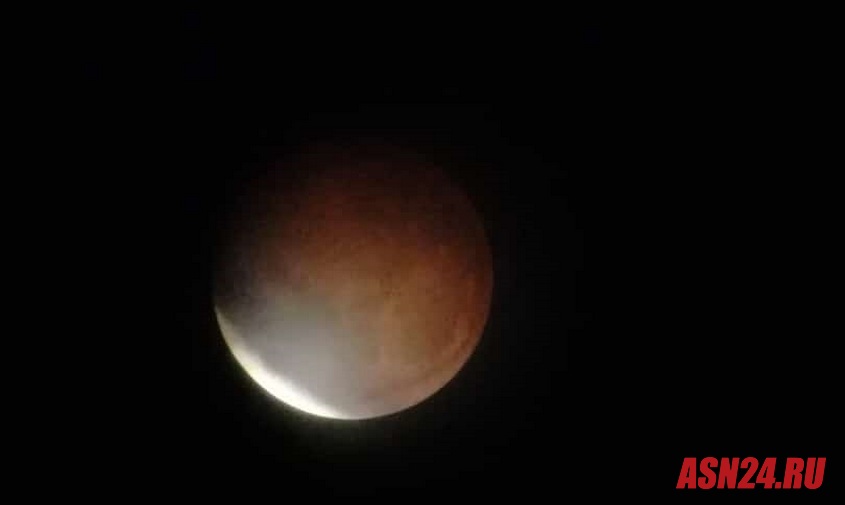 «кровавая» луна: жители благовещенска наблюдают за полным лунным затмением