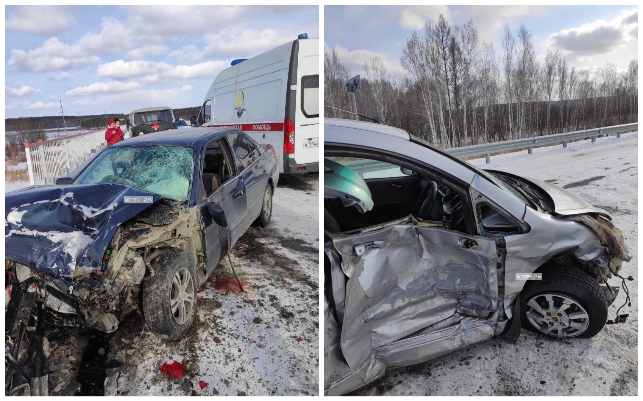 Пять человек пострадали в жестком ДТП на мосту в Зейском районе