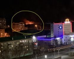 Амурчанин сфотографировал возгорание в районе моста из Благовещенска в Хэйхэ