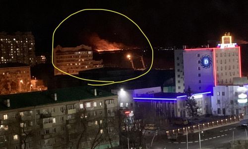 амурчанин сфотографировал возгорание в районе моста из благовещенска в хэйхэ