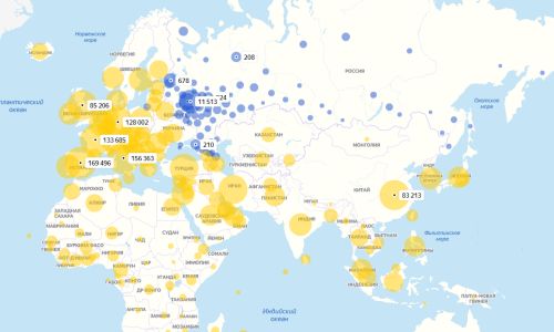 карта распространения коронавируса в россии и в мире

