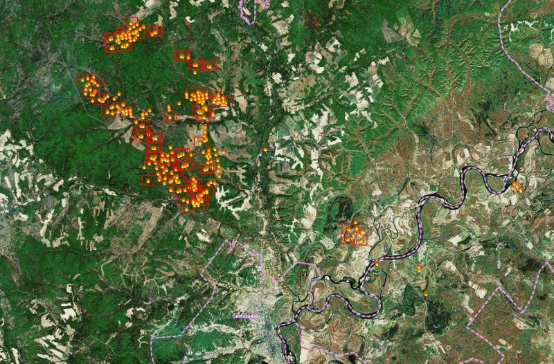 Пожары в амурской области карта