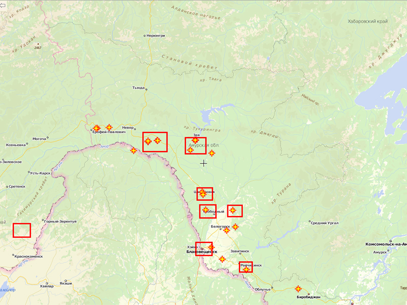 Карта амурской области зейский район со спутника