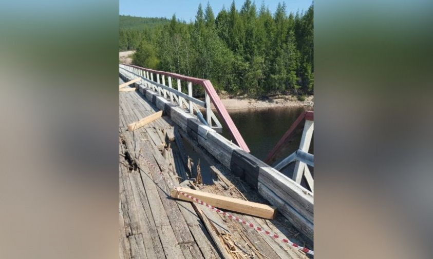 в тындинском округе сломался деревянный мост, грузовому транспорту проезд запрещен
