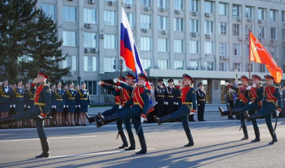 Слаженно и четко: в Благовещенске прошла репетиция парада к 9 Мая