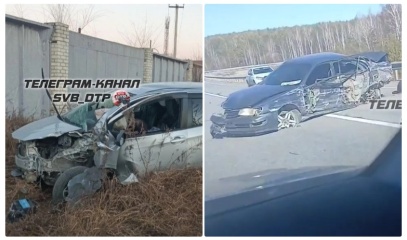 В Свободном женщина-водитель врезалась в столб, а на «федералке» столкнулись легковушка и грузовик (ФОТО)