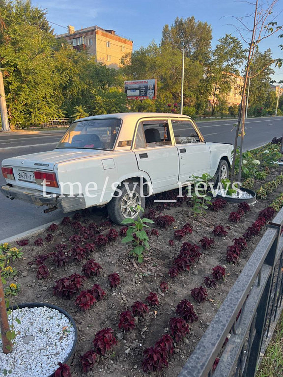 Клумба из автомобиля