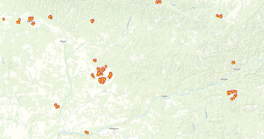 Карта пожаров 2024. Термоточка.